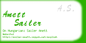 anett sailer business card